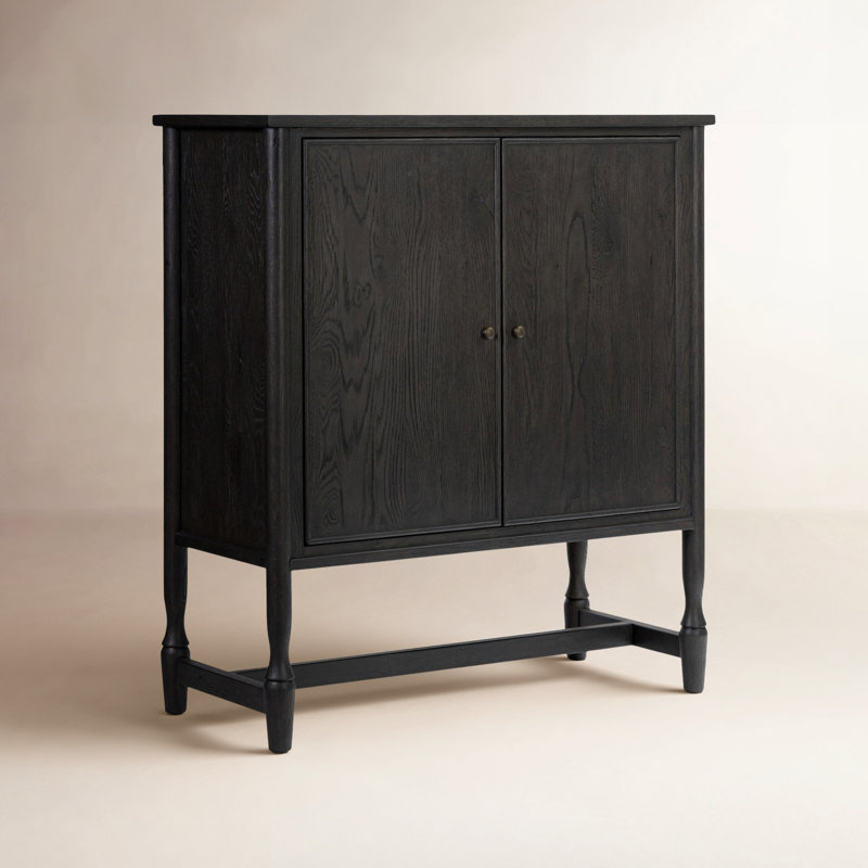 Bari Bar Cabinet, Cracked Smoked Black