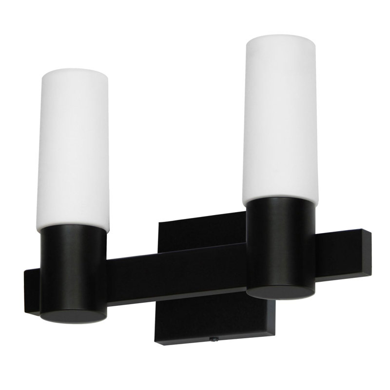Éclairage de salle de bain à intensité variable 2 lumières Hunnewell, Noir