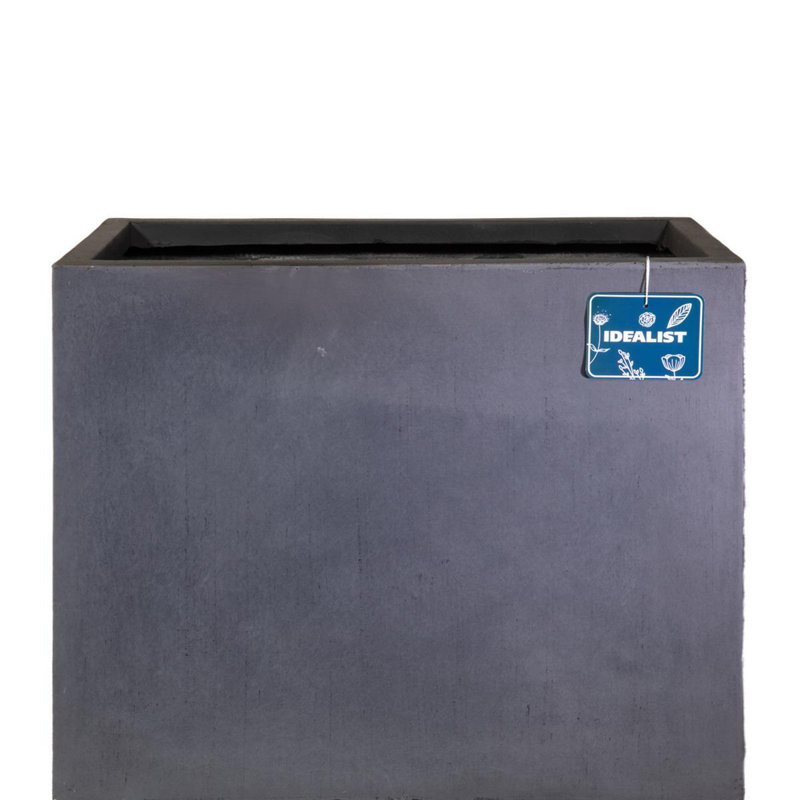 Frostproof, Concrete Effect Garden Planter Pot with Drainage Holes, Dark Grey, 50.5cm H x 60cm W x 30cm D