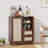 Rattan Buffet Cabinet With Adjustable Shelf, Sideboard With Drawers For Living Room, Kitchen, Entryway-446461573