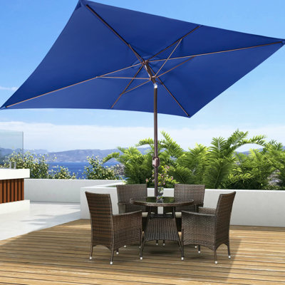 Channay 120'' x 78'' Rectangular Tilt Market Umbrella