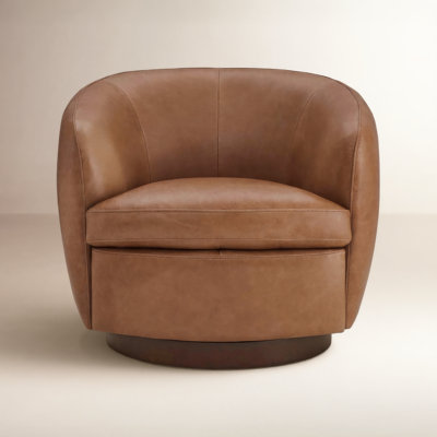 Marcy Pine Swivel Barrel Chair