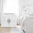 Charming White Teddy Sherpa Nightstand with Chrome Accents and Practical Design