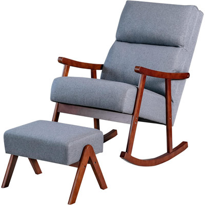 Chaise berçante inclinable en tissu l 25,2 po avec repose-pieds