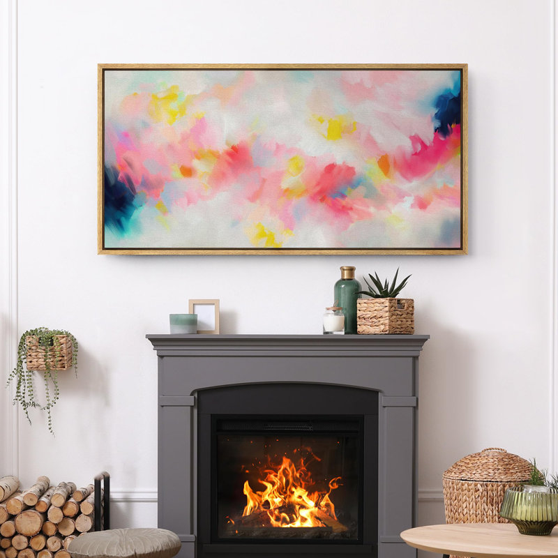 Art moderne abstrait vibrant, Naturel, H 30 po x l 60 po