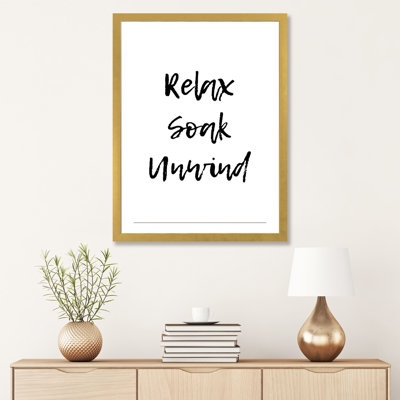 «Relax Soak Unwind» par Pixy Paper - impression d'art textuel