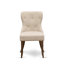 L'ensemble de salle à manger 5 pièces se compose d'une table de salle à manger à piédestal et de 4 chaises de cuisine en tissu de lin brun clair avec capitonnage à boutons - noyer antique-1855375306-1869090669