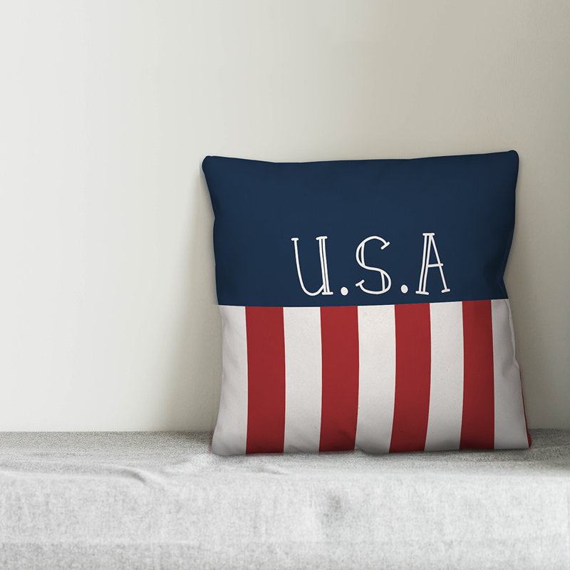  Housse et insert de coussin d'extérieur carré à rayures, 16 po x 1 po, polyester