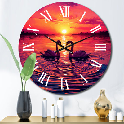 Horloge murale Swans In Love