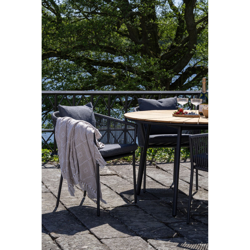 Plessis 48cm H Polyester Upholstered Parsons Chair in Grey / Black