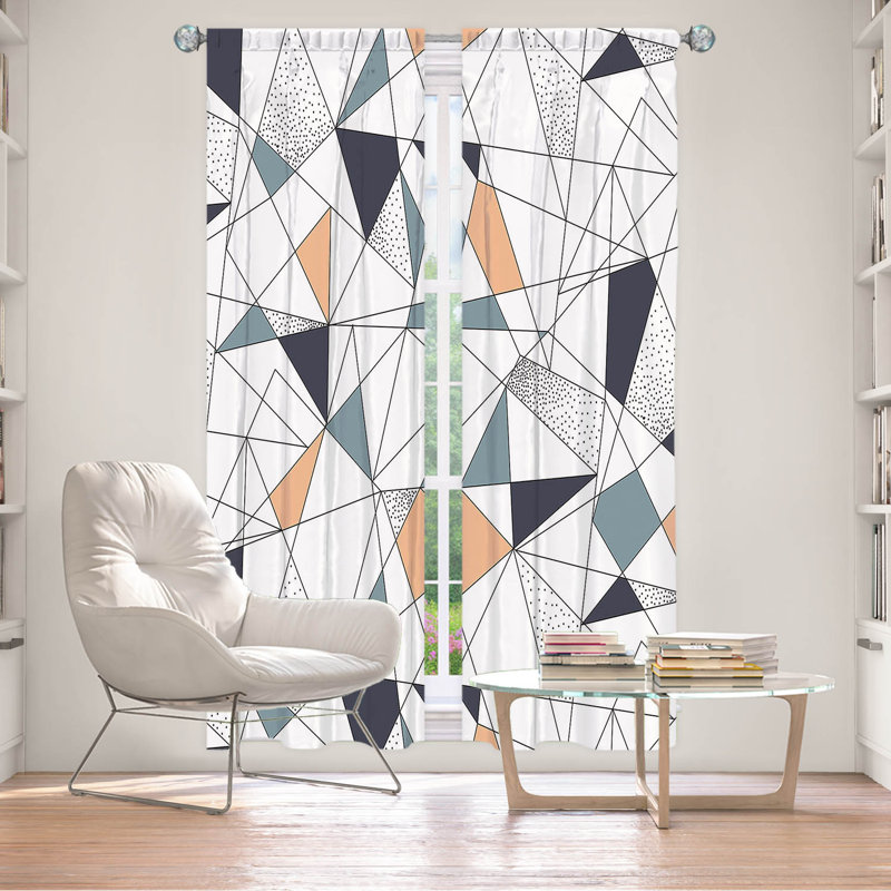 Ensemble de 2 rideaux doublÃ©s pour fenÃªtre, sur mesure, par Metka Hiti - Lignes droites, L 20 po x L 61 po