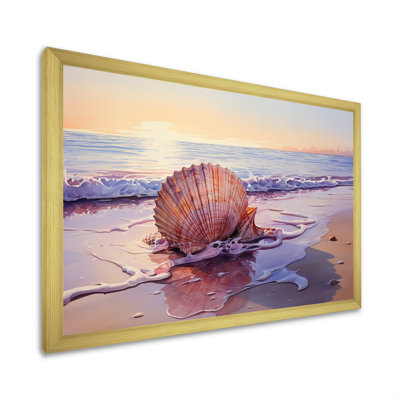 Coastal Treasures Sunset Seashell III - plage, art mural