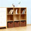Paniers de rangement pliables en plastique tissé avec poignées, bacs de rangement en cubes de 11 pouces pour les tablettes, la buanderie et l'organisation de la chambre de bébé, ensemble de 3-1536097585