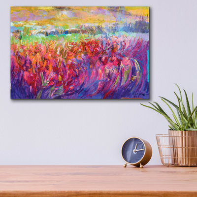  «Iris Essence 2» par Dorothy Fagan, art mural acrylique, 16 po x 12 po