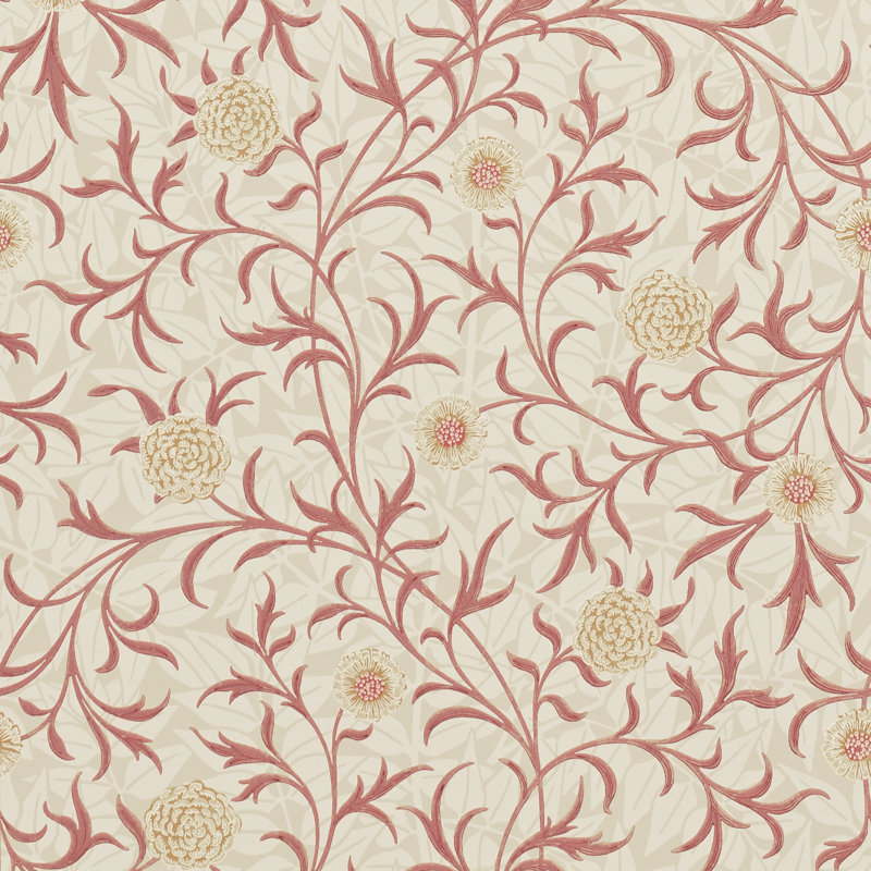 Scroll 10.05m x 52cm Matte Wallpaper Roll, Red