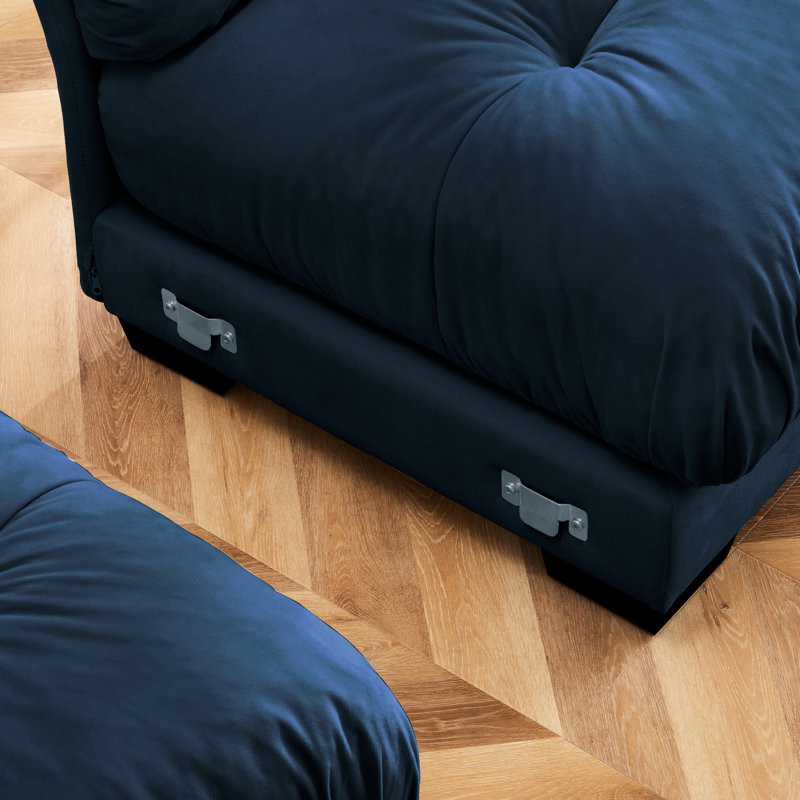 Coussin de siège bleu 2 places avec coussins de soutien et coussins de taille Blue Modern