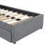 Lit plateforme simple tapissier avec lit gigogne gris et cadre attrayant-235365616