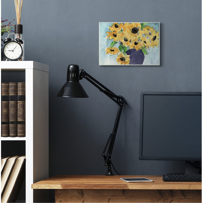 « tournesol jaune vert », reproduction d’art, Plaque en bois, H 10 po x l 15 po x P 0,5 po