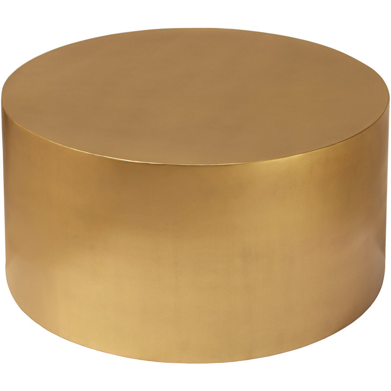 Table basse cylindrique, Or brossé