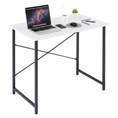 Computer Desk, Small Office 31 Inch Writing Work Study Kids Student Teacher Home Bedroom Table With Metal Frame Wood Tabletop