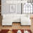 Myshia Modular Reversible U-Shaped Sectional Sofa with Double Ottoman Linen Couch with Storage Seat-1941217694