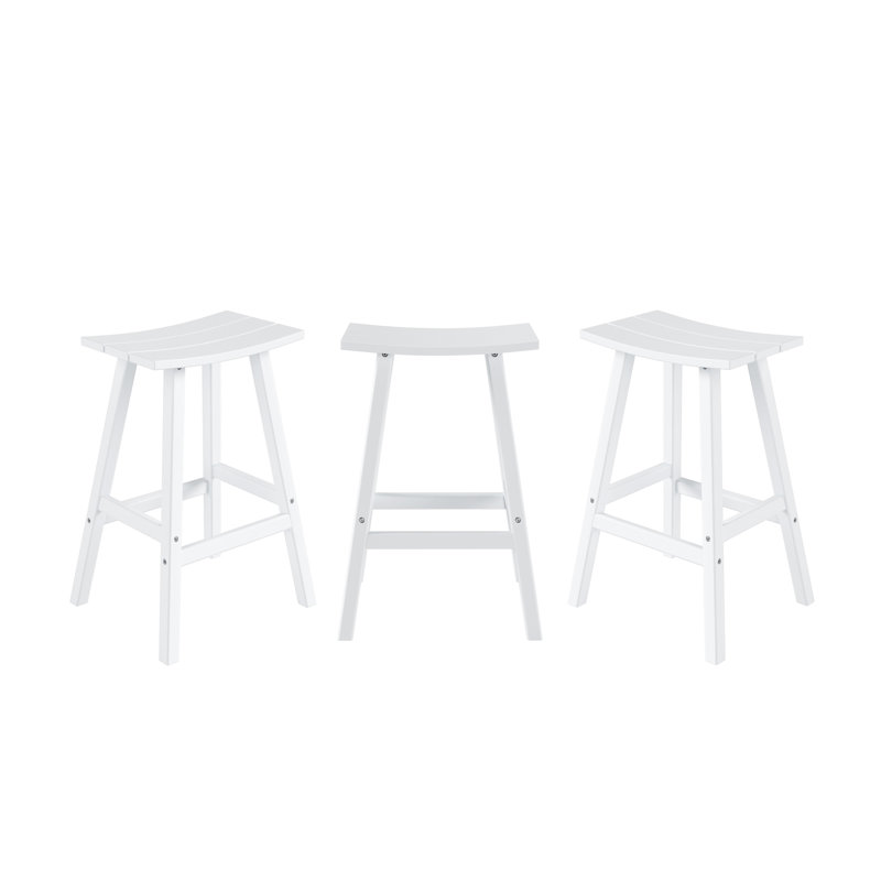 Tabouret d'extérieur Laguna, Blanc, Tabouret de bar (siège d'une hauteur de 29 po)