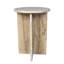 Table de bout en marbre de travertin massif 17,75 po Javier Minimalist-1398999489