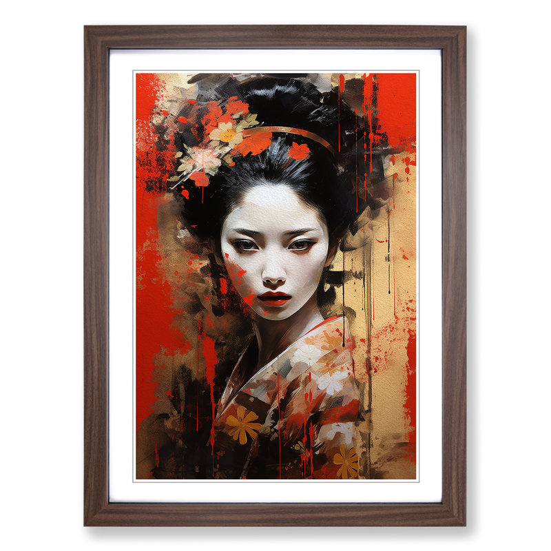 Single Picture Frame Print on Wood, 46cm H x 34cm W, Walnut Framed