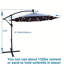 Parasol solaire de 10 pi pour patio - éclairage à DEL, imperméable à l'eau, 8 baleines, manivelle, lumières à abat-jour pour terrasse avec piscine-131379669