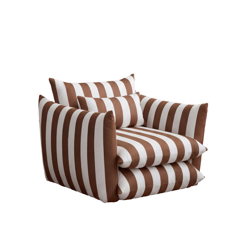 Elora 40" Wide Upholstered Striped Accent Chair