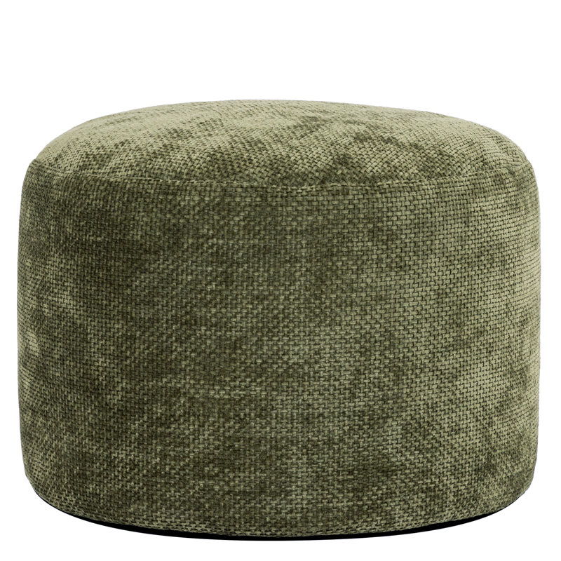 55cm Wide Round No Pattern Pouffe Ottoman, Olive