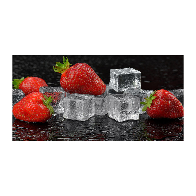 Strawberries With Ice - Wrapped Canvas Print