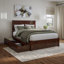 Lit plateforme en bois massif avec pied de lit et tiroirs de rangement Nantucket