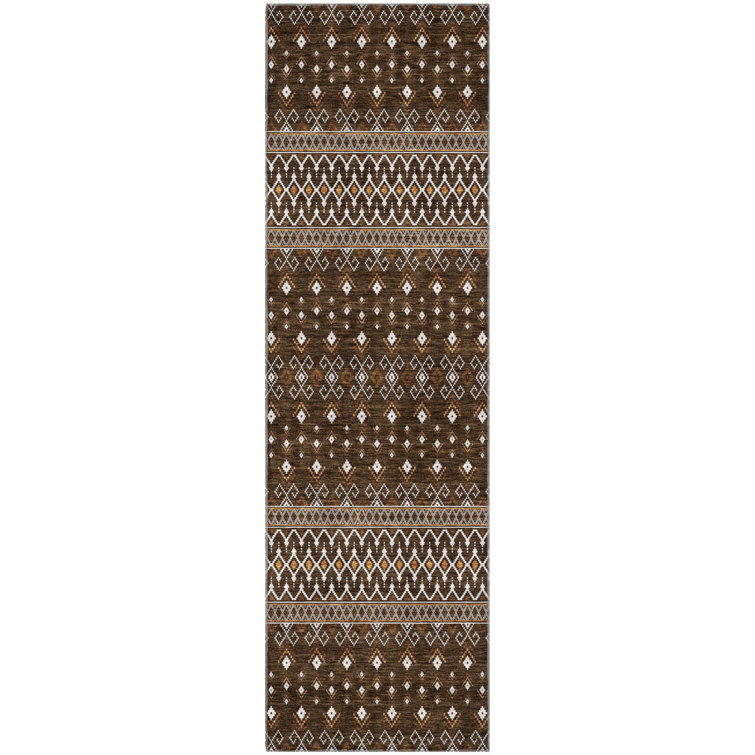 Premium Machine Washable Prisco Chocolate Rug