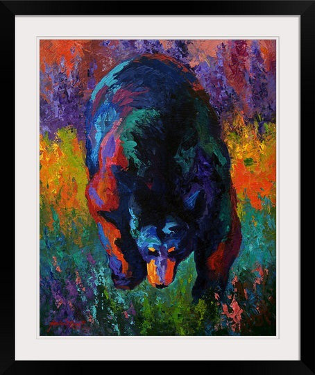 «Siya Grounded Bear» par Marion Rose, reproduction d'art, H 27 po x l 23 po x P 1 po, Imprimé à cadre noir