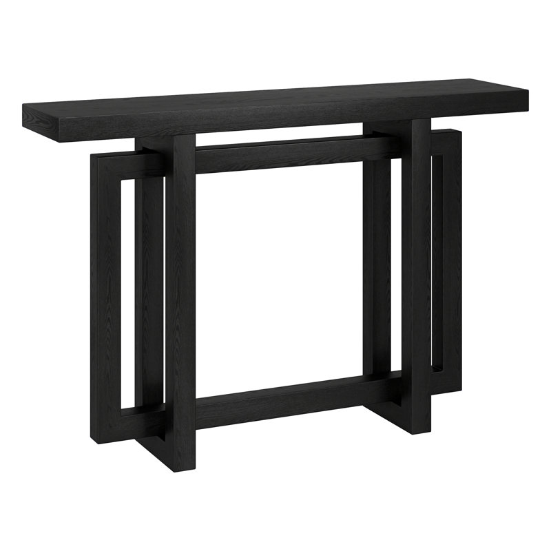 Ademide Console Table, 75cm H x 111.7cm W x 25.4cm D, Black Grain