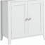 Armoire de rangement à piédestal, sous-armoire, armoire de salle de bain en forme de U et tablette interne réglable, blanc