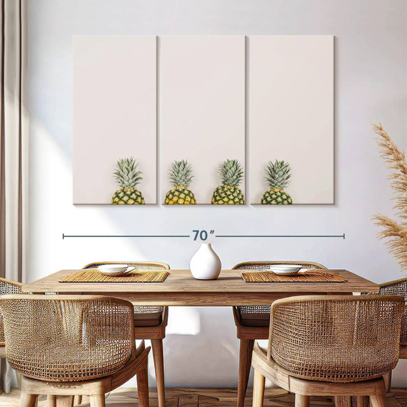 Yarlin Pastel Pineapples, 42" H x 65" W