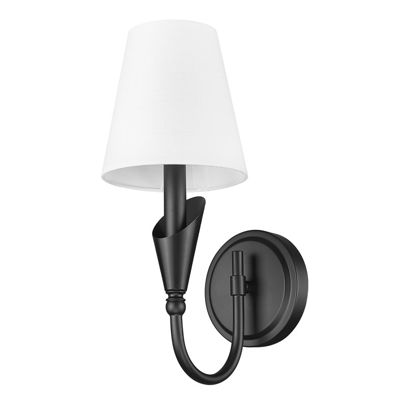 Applique murale moderne Elvin, Une lumière, H 14 po x l 5,75 po x P 8,5 po, Noir mat