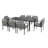 Maurice 9-Piece Hand-Woven Rope Patio Dining Set With Gray Cushions And Umbrella Hole