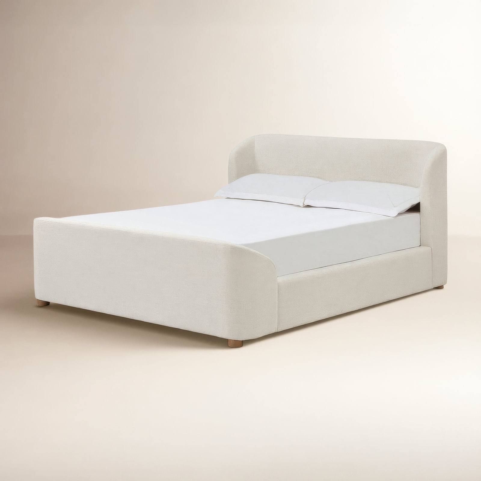 Kris Wingback Bed, King, Whipped Honey Linen Blend