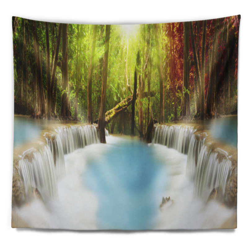 Photographie huai mae kamin cascade tapisserie, H 32 po x l 39 po