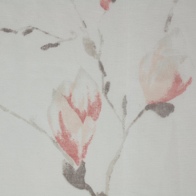 Panneau de rideau simple semi-diaphane avec œillets Antyone, l 50 po x L 84 po, Corail