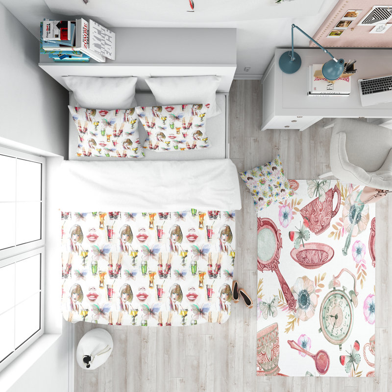 Ensemble de housse de couette modern adolescent, Housse de couette très grand + 2 taies décoratives