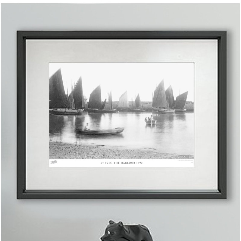 St Ives, The Harbour 1892 by Francis Frith - Single Picture Frame Print, 28cm H x 36cm W x 2.3cm D
