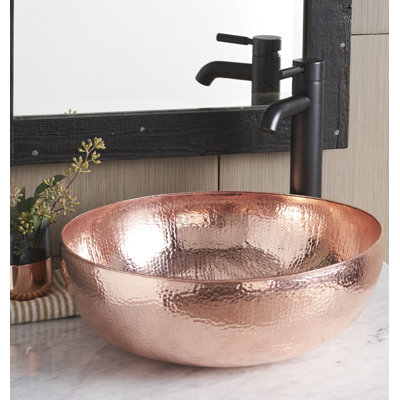 Maestro Copper Circular Vessel Bathroom Sink