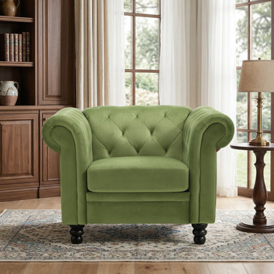 42.52“ Wide Tufted Chesterfield Chair Accent Chair