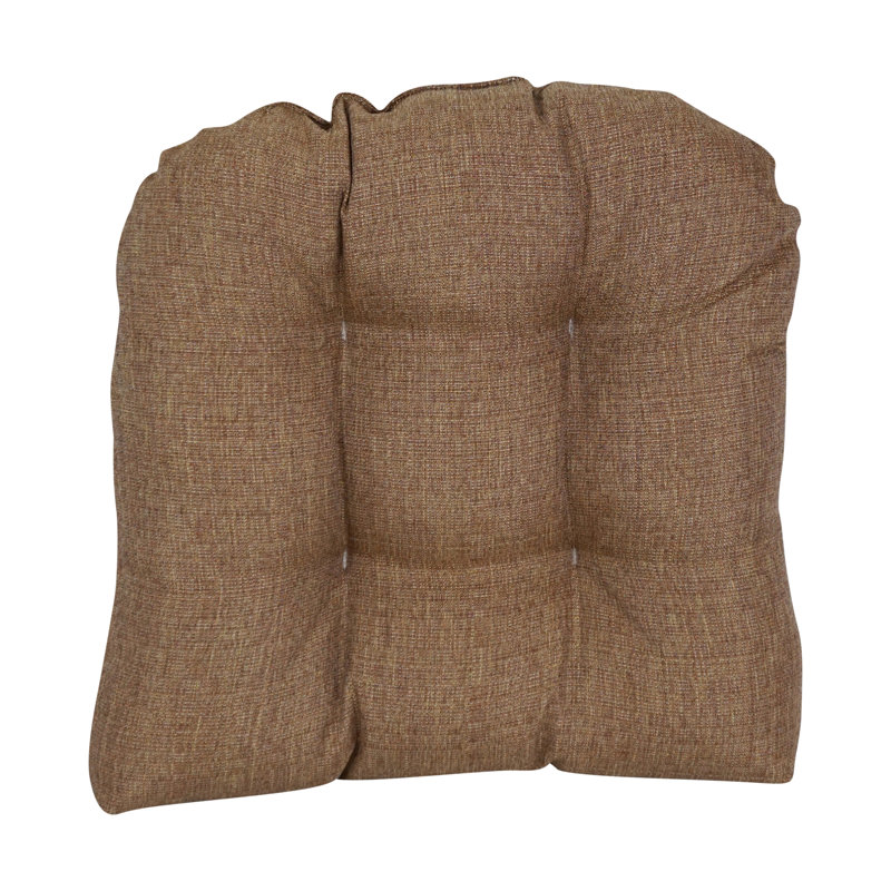 Coussins de chaise d'extérieur 19 pouces à dossier arrondi en oléfine tissée (ensemble de 4), Brun