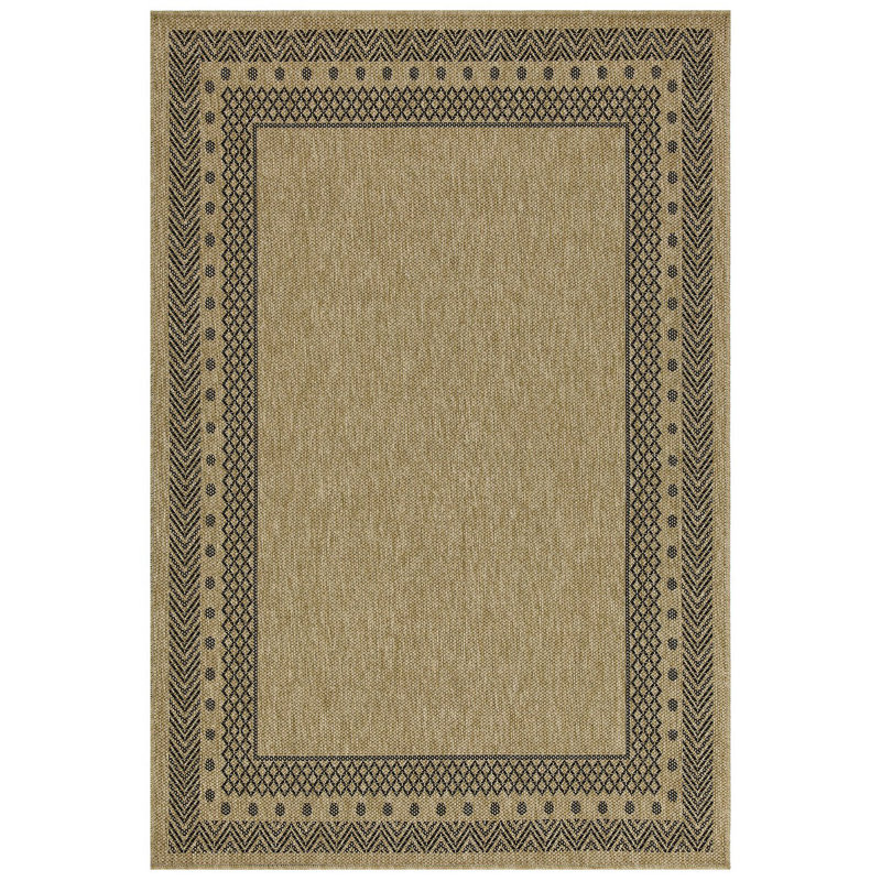 Tapis intérieur / extérieur, Rectangulaire 7 pi 10 po x 10 pi 3 po, Naturel/noir