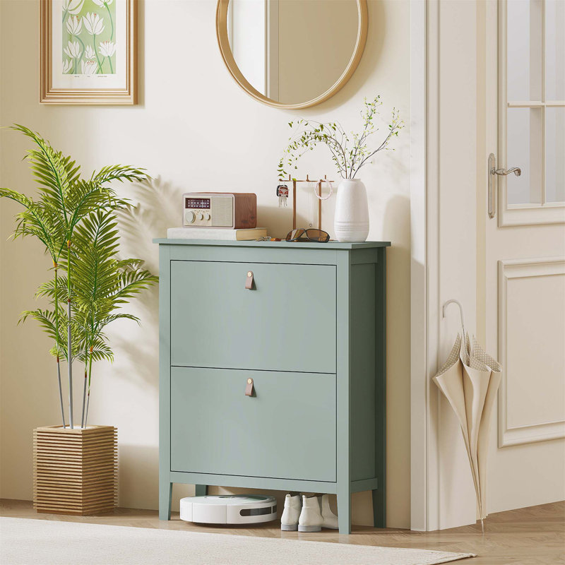 Flip Down Shoe Storage, 95cm H x 80cm W x 24cm D, Green